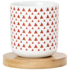 Gifi 4 gobelets avec sous tasses en bois rouge et blanc Outlet