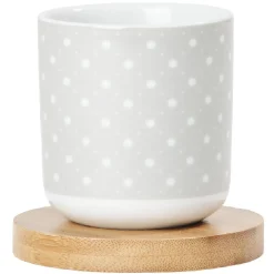 Gifi 4 gobelets avec sous tasses en bois rouge et blanc Outlet