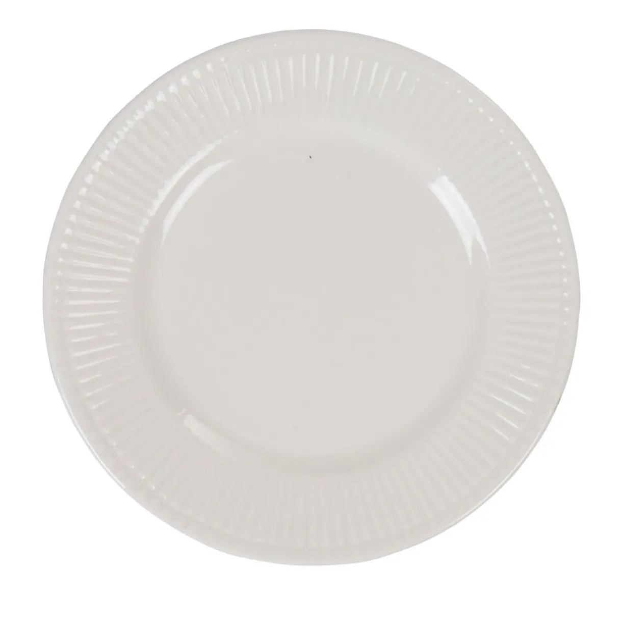 Gifi Assiette à dessert avec rebord embossé ronde plate blanche