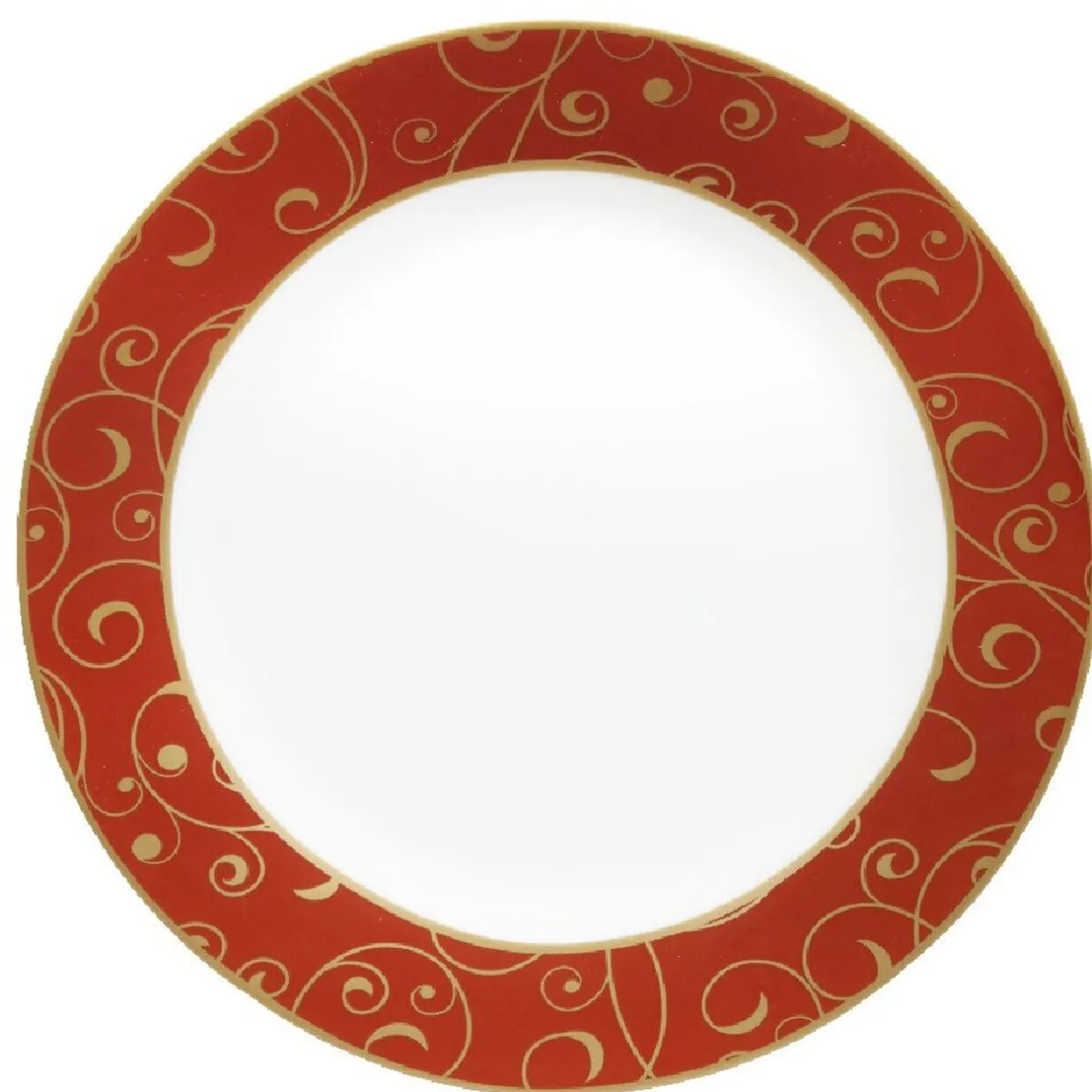 Gifi Assiette à dessert blanche rouge motifs dorés Clearance