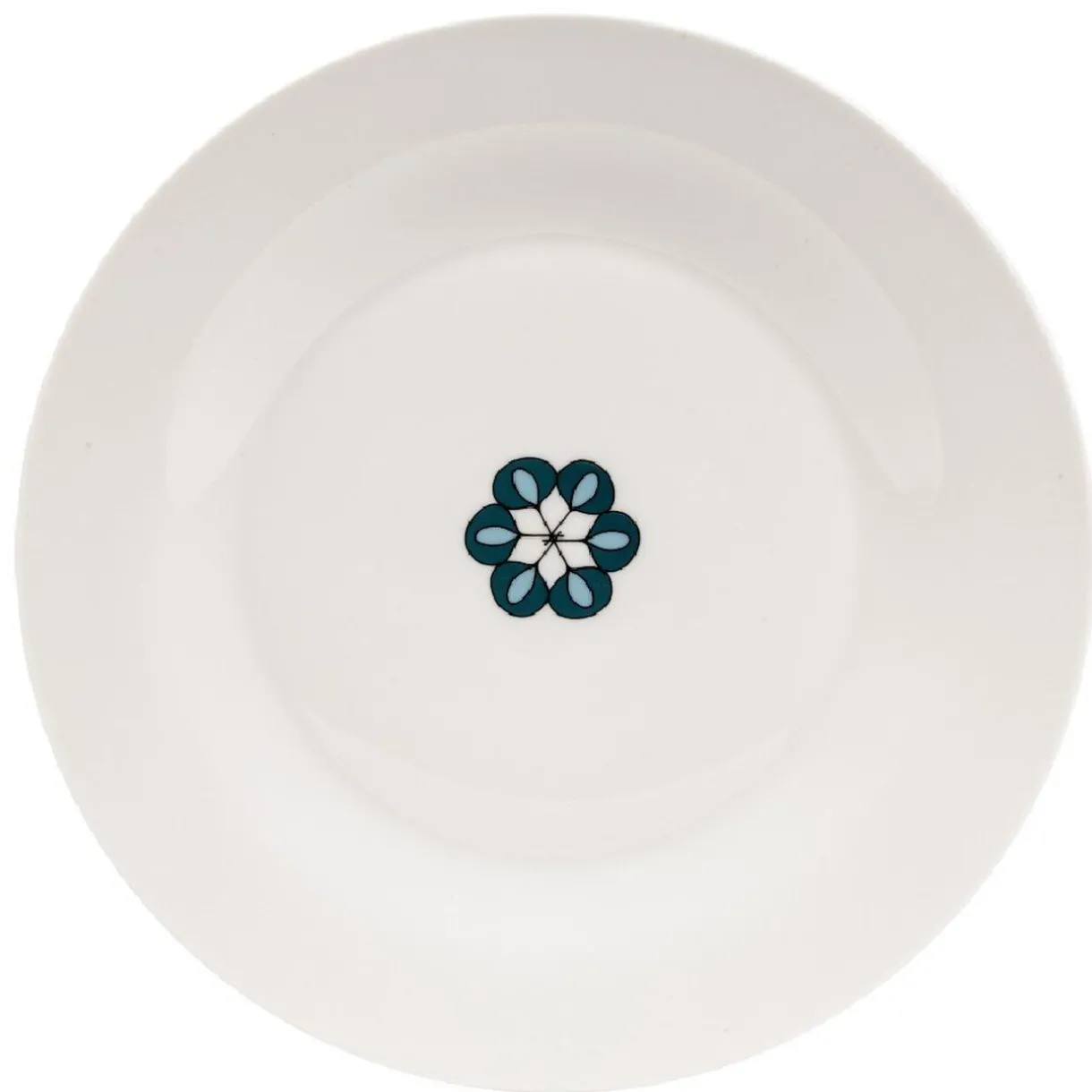 Gifi Assiette à dessert blanche décor fleur bleue