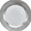 Gifi Assiette à dessert blanche contour argenté