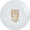 Gifi Assiette à dessert blanche hibou mandala doré