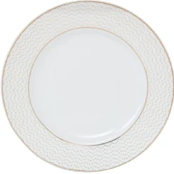 Gifi Assiette à dessert blanche motifs dorés
