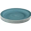 Gifi Assiette à dessert bleu effet spirale x4 Clearance