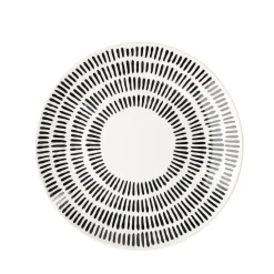 Gifi Assiette à dessert Dakar en porcelaine blanc et noir Ø19cm Sale