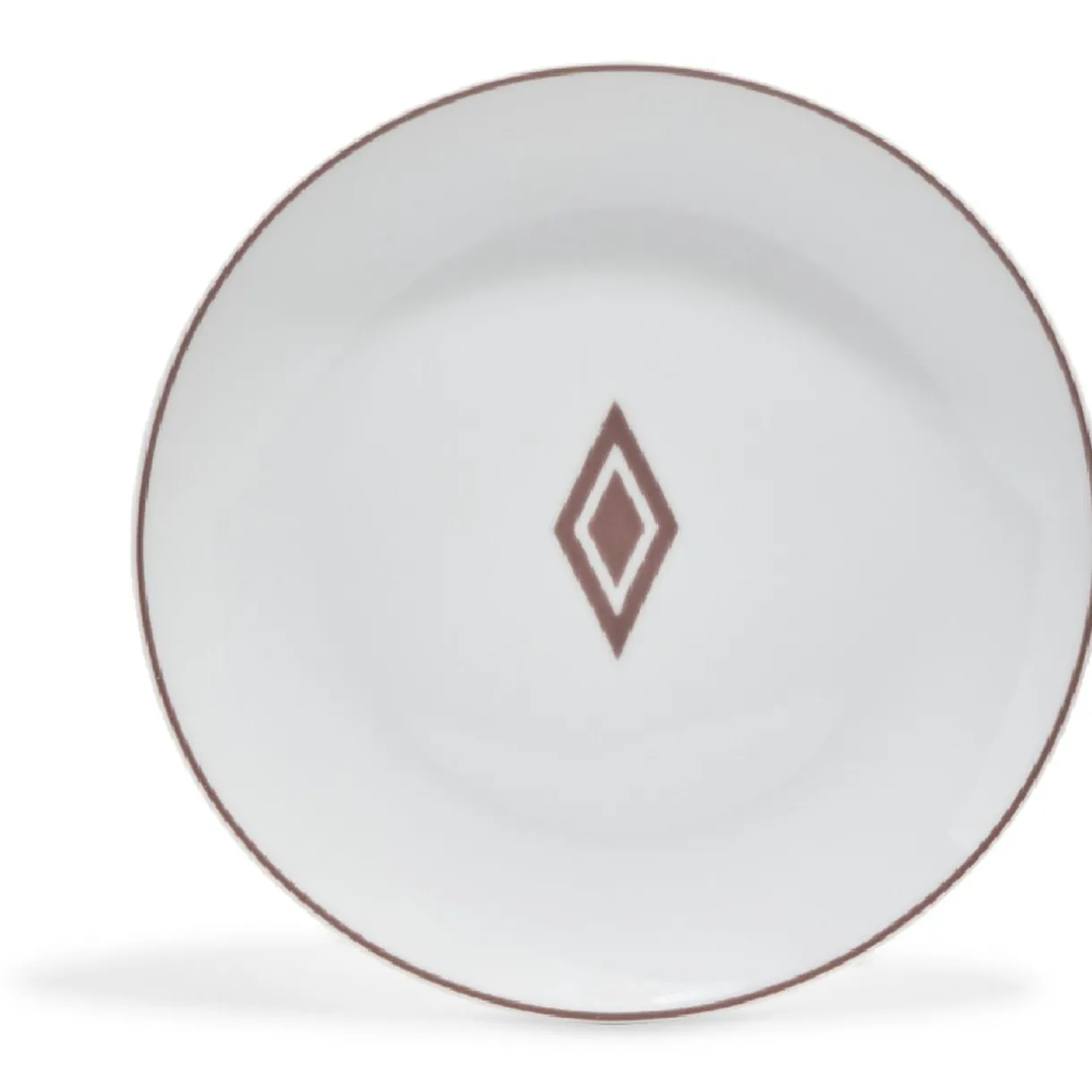 Gifi Assiette à dessert décor gris avec liseré rouge