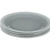 Gifi Assiette à dessert Dotty gris et blanc bord à pois x4