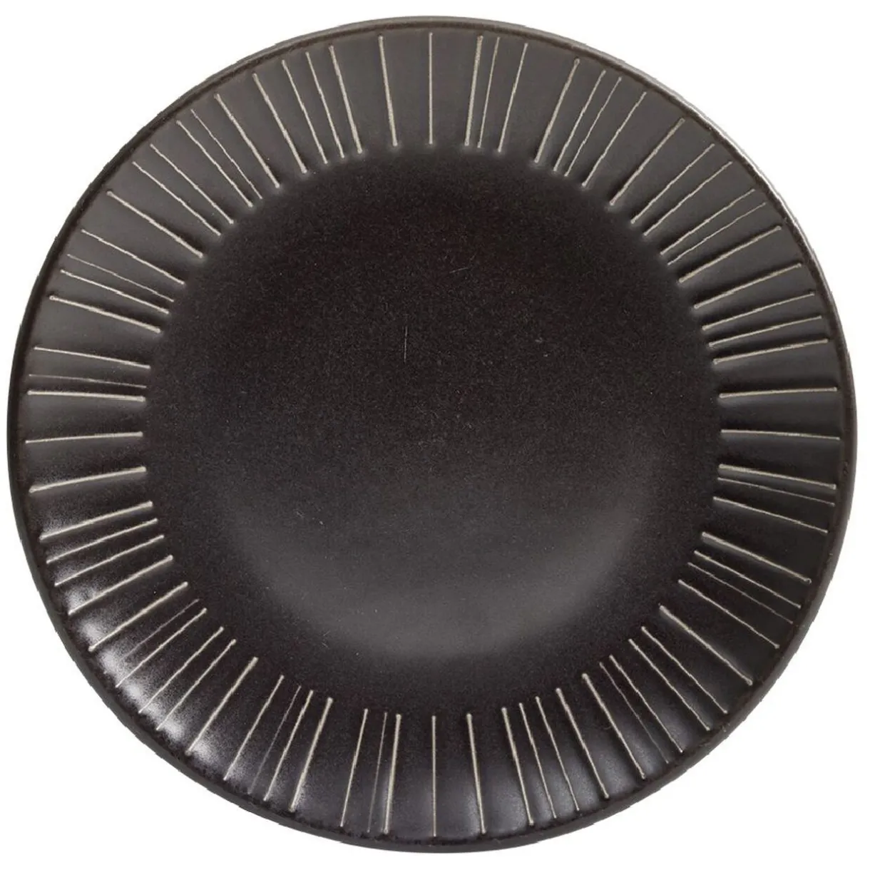 Gifi Assiette à dessert en céramique noir Ø21cm