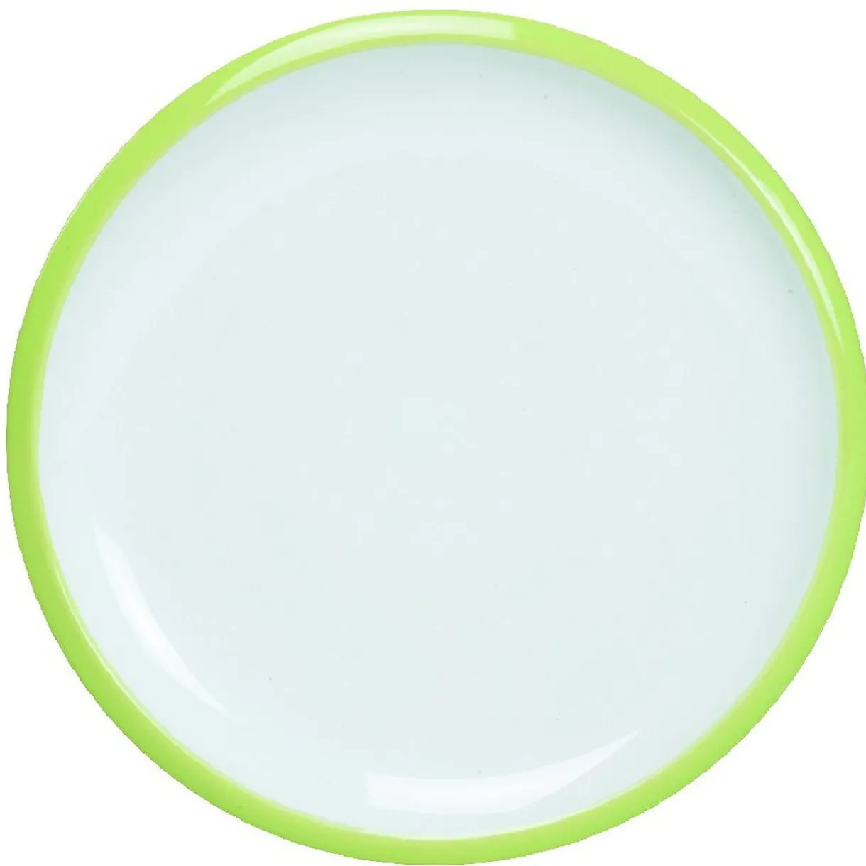 Gifi Assiette à dessert en faience contour bicolore