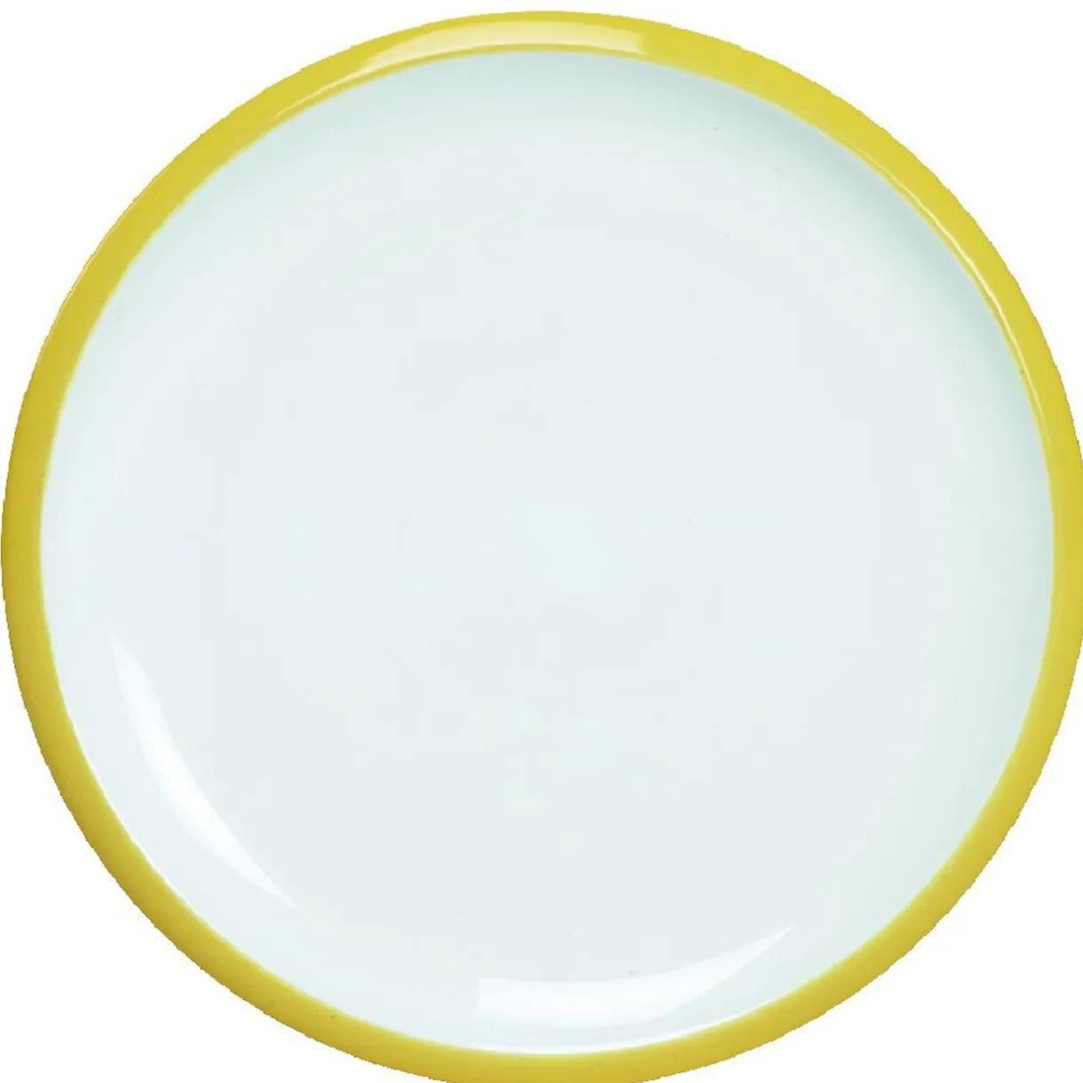 Gifi Assiette à dessert en faience contour bicolore