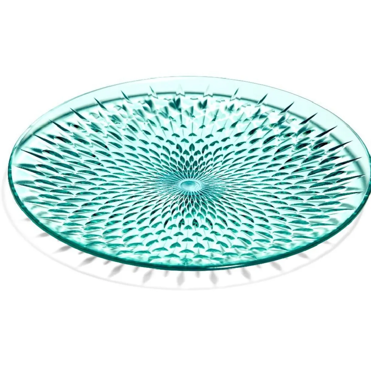 Gifi Assiette à dessert en plastique bleu effet martelé