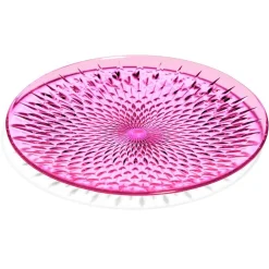 Gifi Assiette à dessert en plastique rose effet martelé