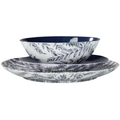 Gifi Assiette à dessert en porcelaine décor feuillage