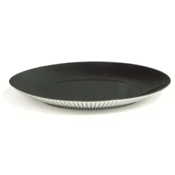 Gifi Assiette à dessert en porcelaine décor rayures soleil