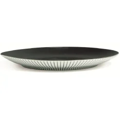 Gifi Assiette à dessert en porcelaine décor rayures soleil