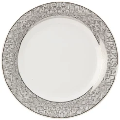 Gifi Assiette à dessert en porcelaine motif argenté
