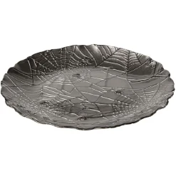 Gifi Assiette à dessert en verre Halloween design toile d'araignée Ø21cm