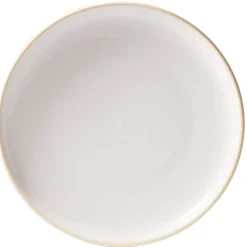 Gifi Assiette à dessert faïence gris avec liseré crème