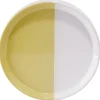 Gifi Assiette à dessert faïence blanc et beige Ø19cm