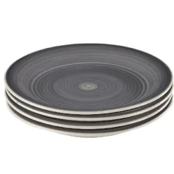 Gifi Assiette à dessert gris effet spirale x4