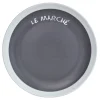 Gifi Assiette à dessert grise contour blanc inscription Le marché