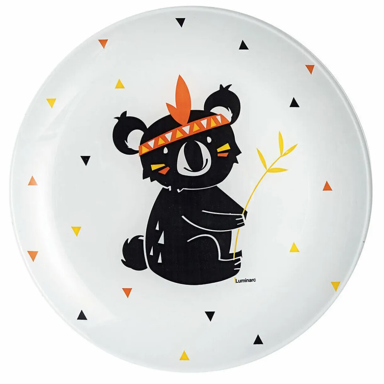 Gifi Assiette à dessert Kotipi motif Koala triangle noir et orange
