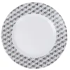 Gifi Assiette à dessert Luminarc blanche triangles noirs Palerme