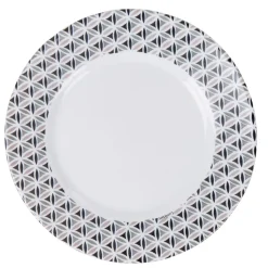 Gifi Assiette à dessert Luminarc blanche triangles noirs Palerme