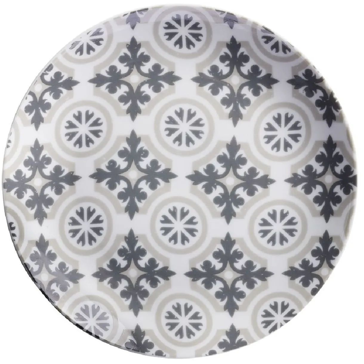 Gifi Assiette à dessert motif carreau de ciment gris Outlet