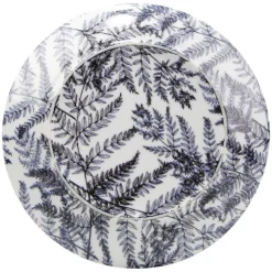 Gifi Assiette à dessert motif feuillage bleu et blanc