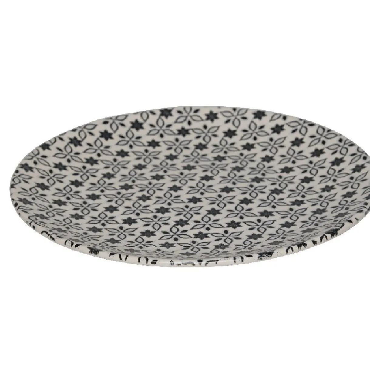 Gifi Assiette à dessert petits motifs noir blanc