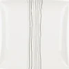 Gifi Assiette à dessert porcelaine blanche lignes grises Discount