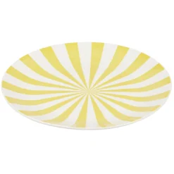 Gifi Assiette à dessert porcelaine rayure bicolore Ø16cm