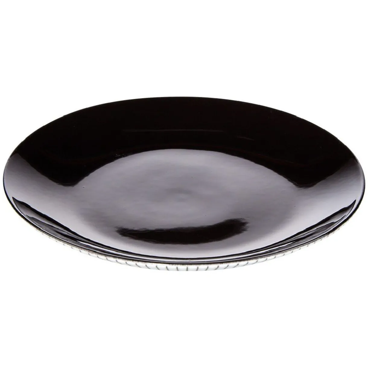 Gifi Assiette à dessert rayure noire et blanche