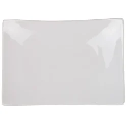Gifi Assiette à dessert rectangulaire blanche incurvée