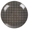 Gifi Assiette à dessert ronde blanche motif géométrique noir