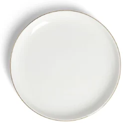 Gifi Assiette à dessert ronde blanc et doré Ø19cm porcelaine