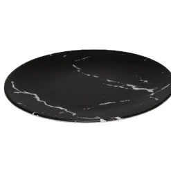 Gifi Assiette à dessert ronde décor marbre noir et blanc