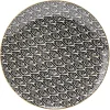 Gifi Assiette à dessert ronde Praia motif ethnique noir blanc jaune