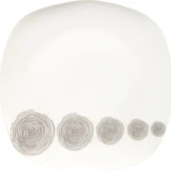 Gifi Assiette à dessert tourbillons gris