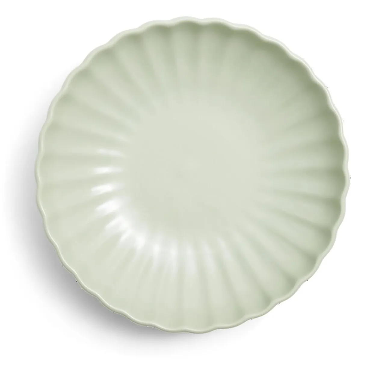 Gifi Assiette à soupe Venise rebord ondulé faïence vert sauge Ø20cm Hot
