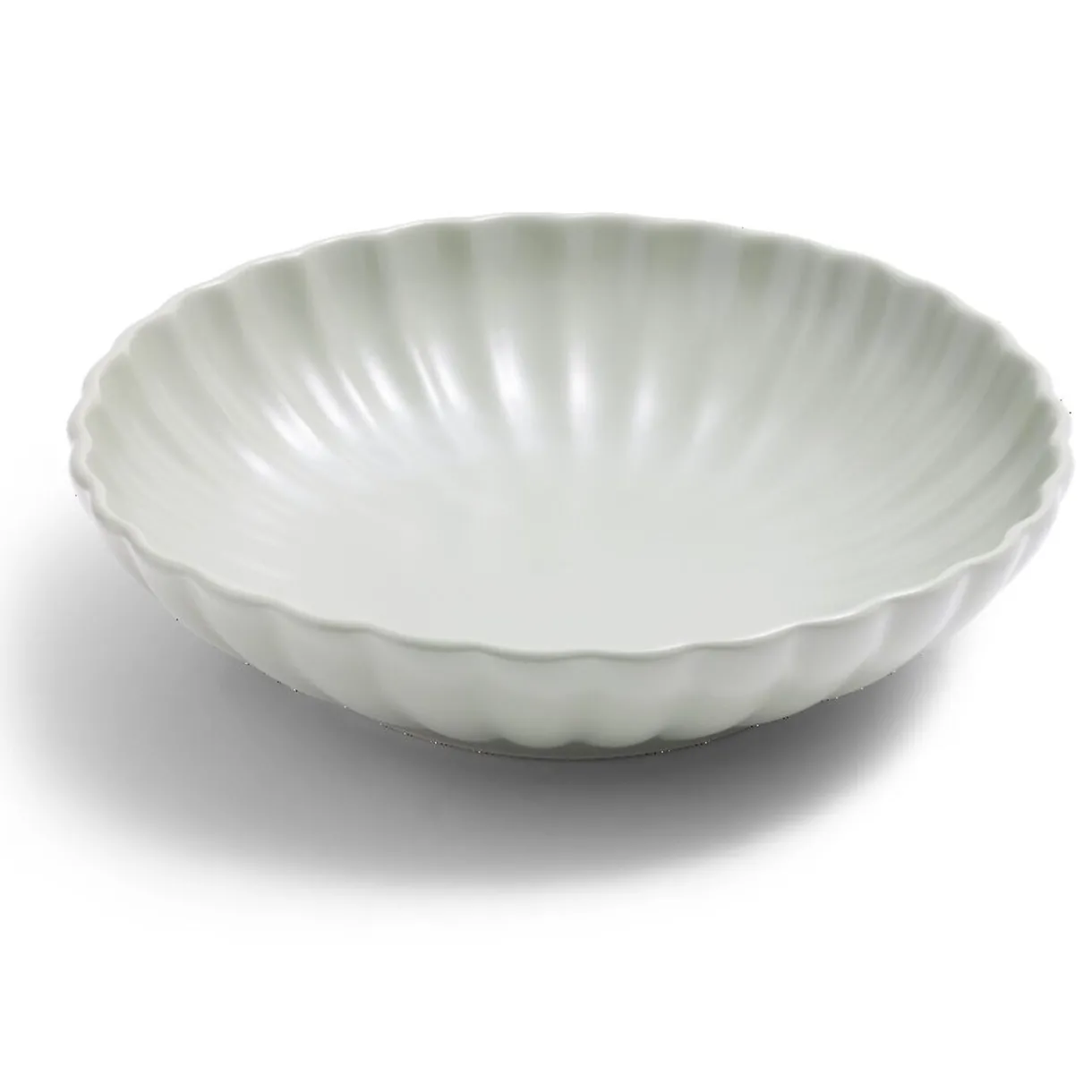 Gifi Assiette à soupe Venise rebord ondulé faïence vert sauge Ø20cm Hot