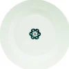 Gifi Assiette creuse blanche décor fleur bleue