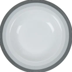 Gifi Assiette creuse blanche et grise Sérénité Rayures Online