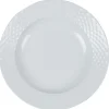Gifi Assiette creuse blanche ronde aile damassée