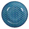 Gifi Assiette creuse bleue motif grillagé blanc Urban Sale