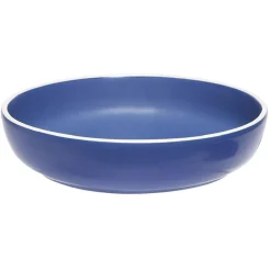 Gifi Assiette creuse en faïence bleu avec liseré blanc