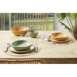 Gifi Assiette creuse en faïence vert Ø20xH4cm New