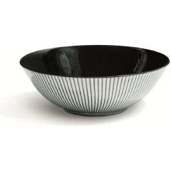 Gifi Assiette creuse en porcelaine décor rayures soleil
